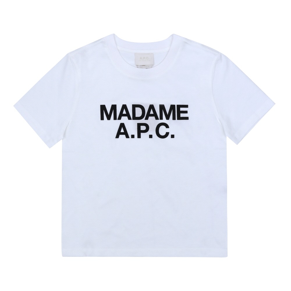 アーペーセー レディース クロップ 半袖Tシャツ AAB WHITE F26559