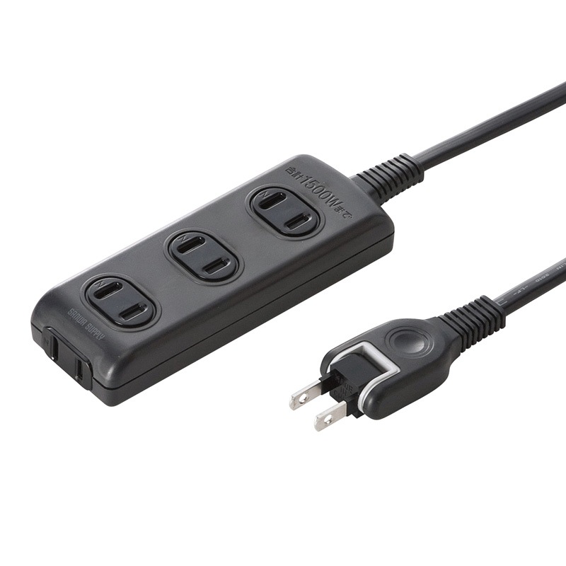 （まとめ買い）火災予防安全タップ 2P 4個口 3m ブラック TAP-TSH43BKN [x3]