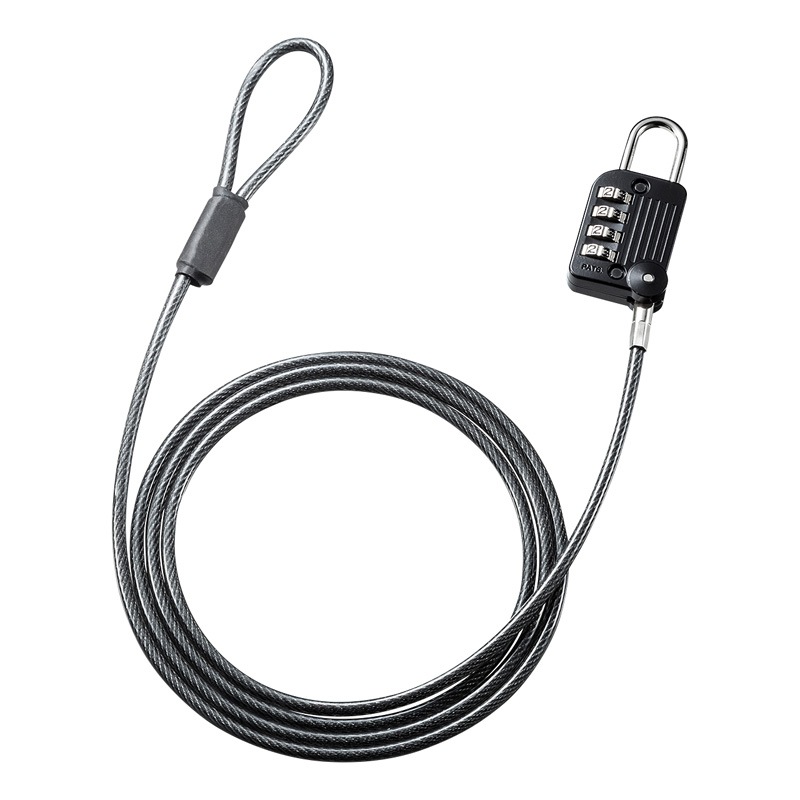 （まとめ買い）ワイヤー一体型ダイヤル錠 ブラック SLE-32S [x3]