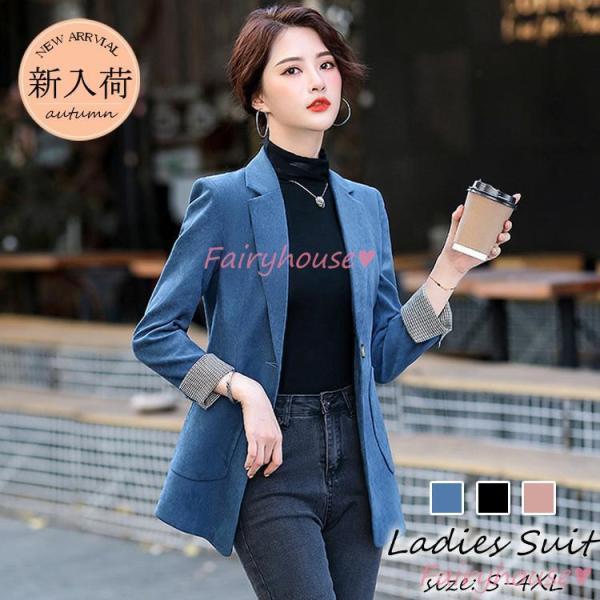 【急速出荷 2025年新作】テーラードジャケット レディース 40代 七分袖スーツジャケット 黒 ブレザーコート 春コート 細身アウター 秋服 上品 通勤OL オフィス 30代 50代