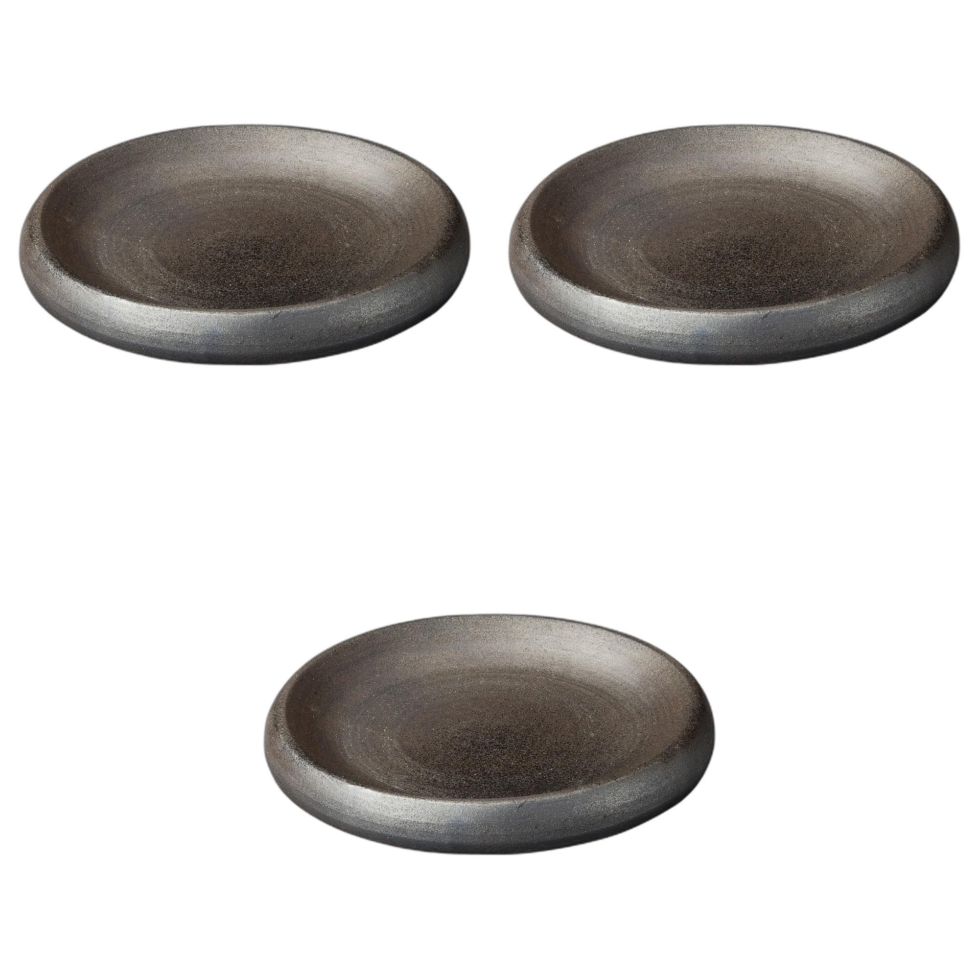 3個セット 黒窯変8.0台皿 [ 24×3cm ] 盛皿陶磁器 セトモノホンポ(Setomonohonpo)