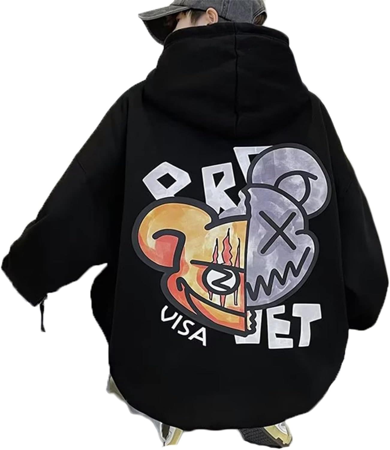 パーカー メンズ 長袖 トレーナー 韓国風 裏起毛 キャラクター プリント カジュアル 可愛い ファッション 大きいサイズ コート スウェット 春秋 かわいい カップル スポーツ 4,723円