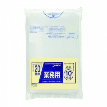ジャパックス 重量物対応ポリ袋20L 透明 10枚x30冊 PL28