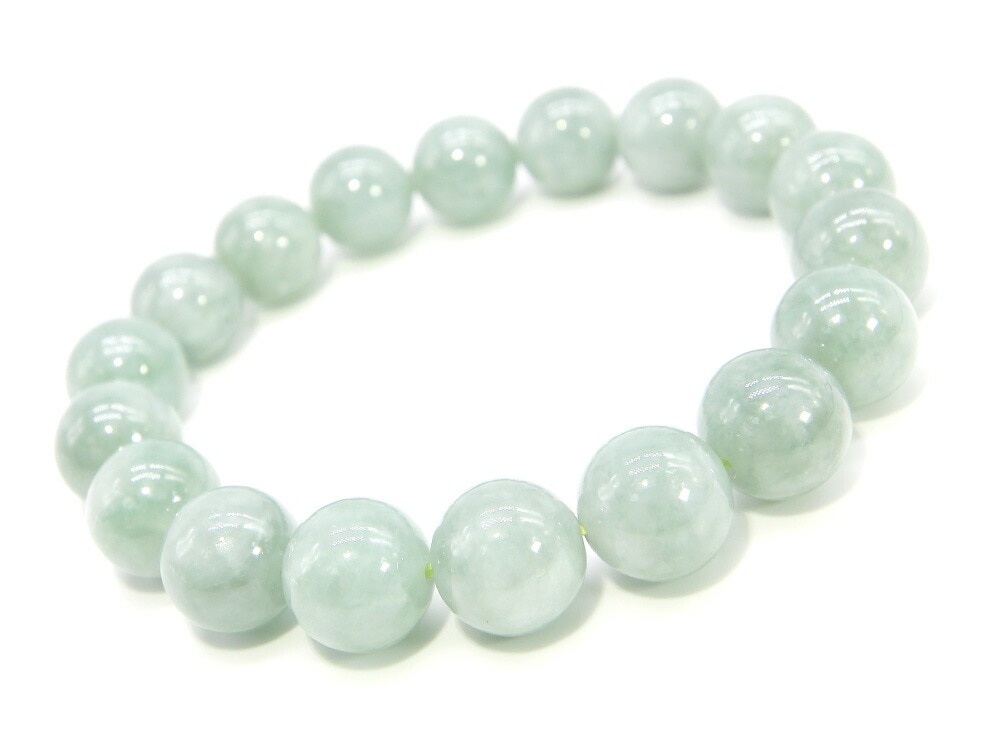 翡翠 ライトグリーン ブレスレット 10mm (ミャンマー産 ジェダイト) ヒスイ パワーストーン ブレスレット メンズ レディース 天然石 数珠 アクセサリー メンズブレスレット レディースブレスレ