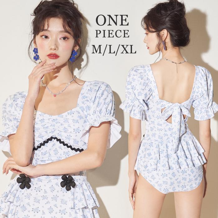 高級タイプの水着 水着 夏 レディース 体型カバー ワンピース 春 20代 30代 白 オールインワン バックシャン おしゃれ かわいい バックリボン 大人 パッド付き