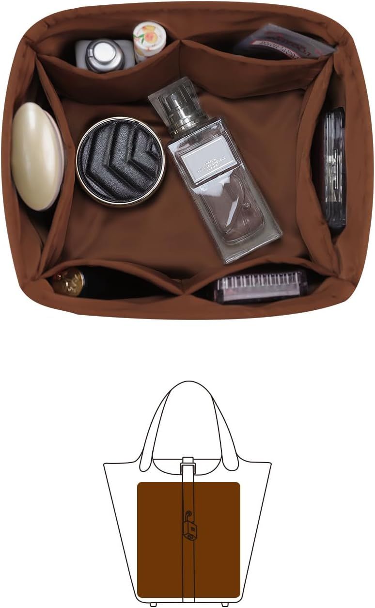 バッグインバッグ 高級軽量収納バッグ サテンバッグインナー ピコタンMM適用 レディバッグ用