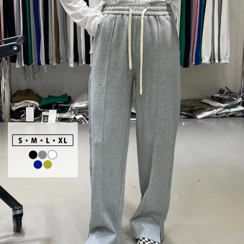 【2点購入で150OFF】品質良い!店舗お勧め! スウェット パンツ レディース ボトムス ロング丈 春夏 秋 黒 白 シンプル 無地 薄手 ウエストゴム ひも調節
