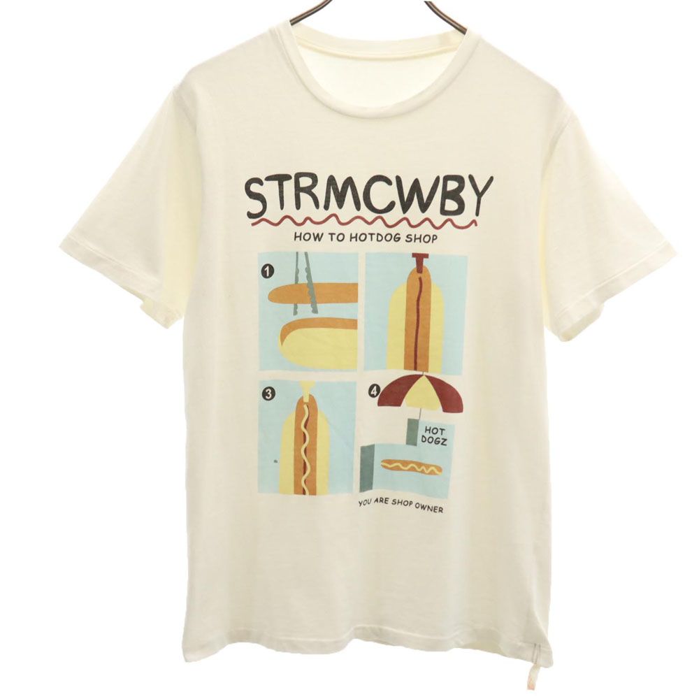 プリント 半袖 Tシャツ L ホワイト メンズ