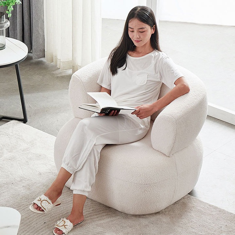 ひとり掛けソファー カウチ カラーカスタマイズ可能 ふんわり 背もたれ アームレスト クッション かわいい ひつじ おしゃれ 北欧 シンプル カラー リラックス 読書 リビングルーム 書斎 一人暮らし