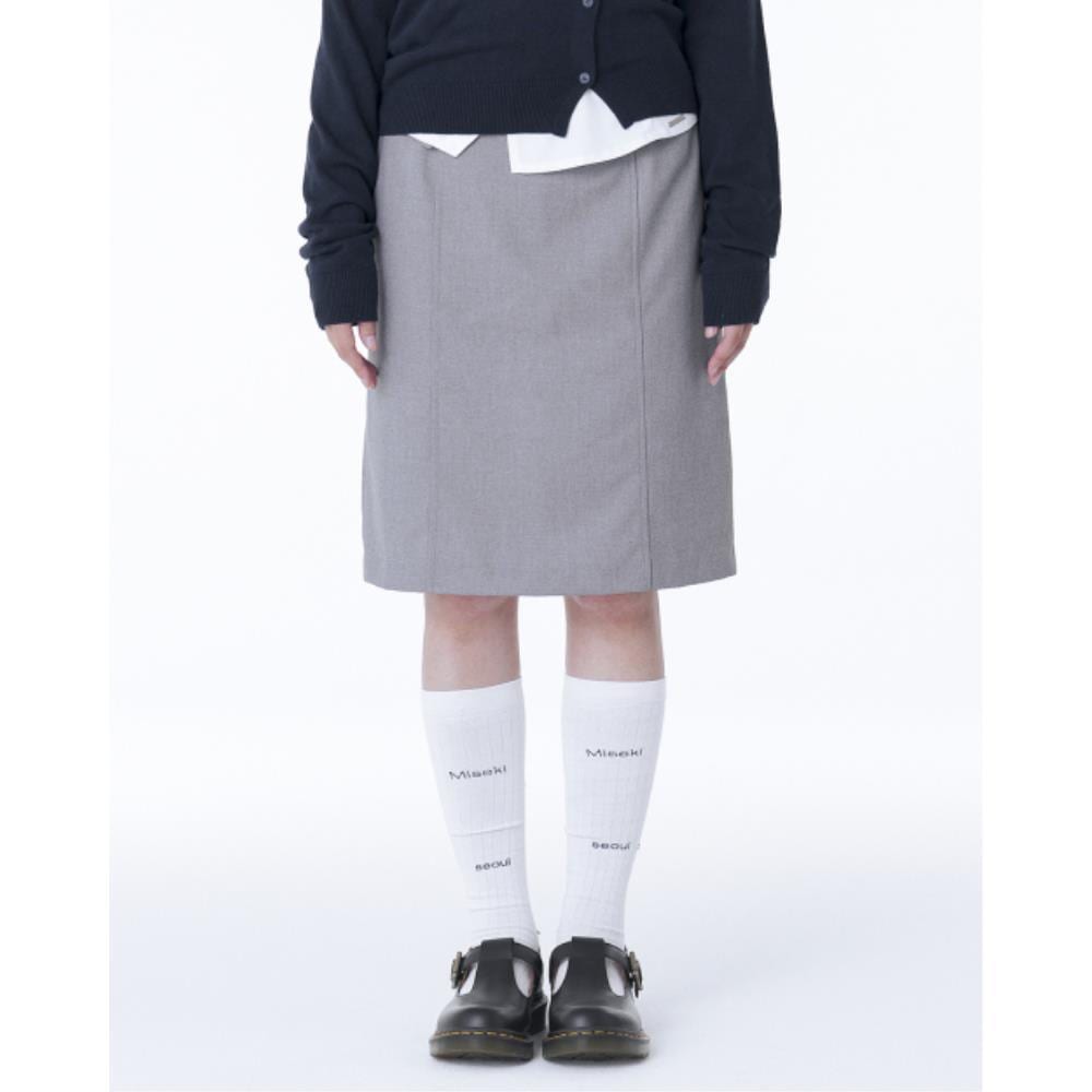 MISEKI SEOUL Button midi skirt GREY MSK2403008GR