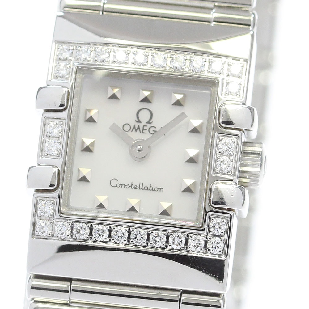 オメガ OMEGA 1537.71 コンステレーション カレ クアドラ ダイヤベゼル クォーツ レディース 保証書付き_850133【中古】