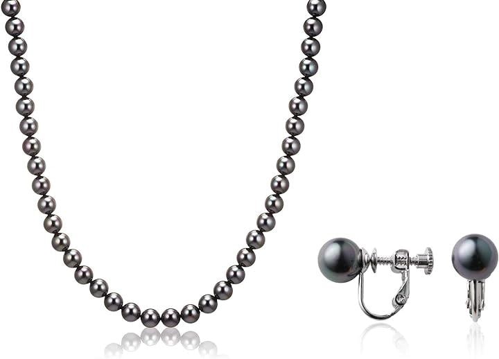 人工真珠 ナチュラル パールネックレス 冠婚葬祭 日本製 NE8CN03-42( ［01-03］ ［ブラック］ ［イヤリングセット］, ［02］ 全長42cm) 8,131円