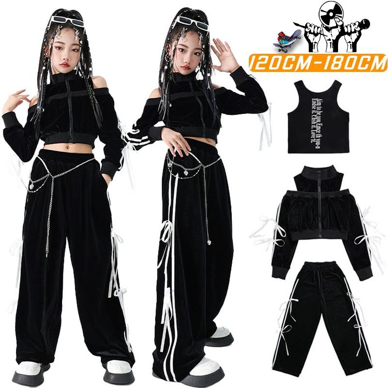 8月に新品が入荷！キッズ ダンス衣装 黒 ブラック 蝶結び 女の子 セットアップ 子供服 韓国 jazz kpop 女の子 おしゃれ かっこいい 発表 練習 演出 レッスン 普段着 運動用 4,570円