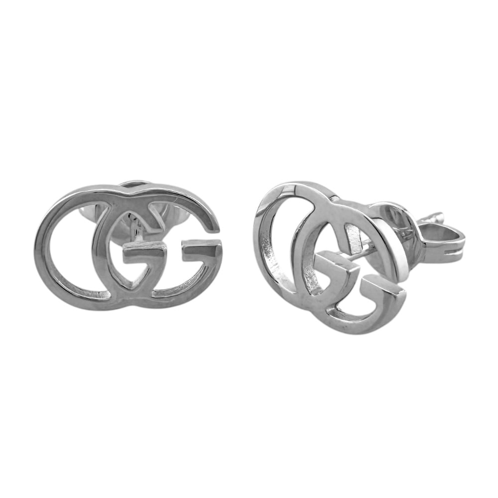 グッチ GG ピアス 18金 K18ホワイトゴールド GUCCI 中古 美品