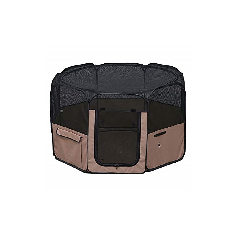 【即納】アイリスオーヤマ 犬 サークル ペット サークル 折りたたみ アウトドア 防災 ブラウン 超小型犬猫用 幅80奥行80高さ52cm