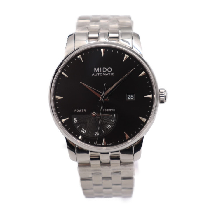 Baroncelli 42mm Automatic バロンチェッリ 42mm オートマチック 腕時計 M8605 ステンレススチール シルバー ブラック文字盤 自動巻き 裏スケ【本物保証】