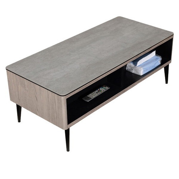 筑波産商 リビングテーブル セラミックトップ A/WG 天板アッシュグレイ/本体ウォームグレイ メーカー直送