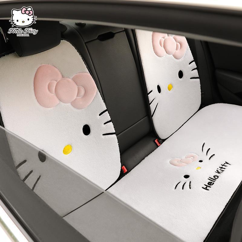 オールシーズン対応カーシートクッション冬用豪華で暖かい女神シートカバー車内用一体型厚みのあるシートクッションの7点セット