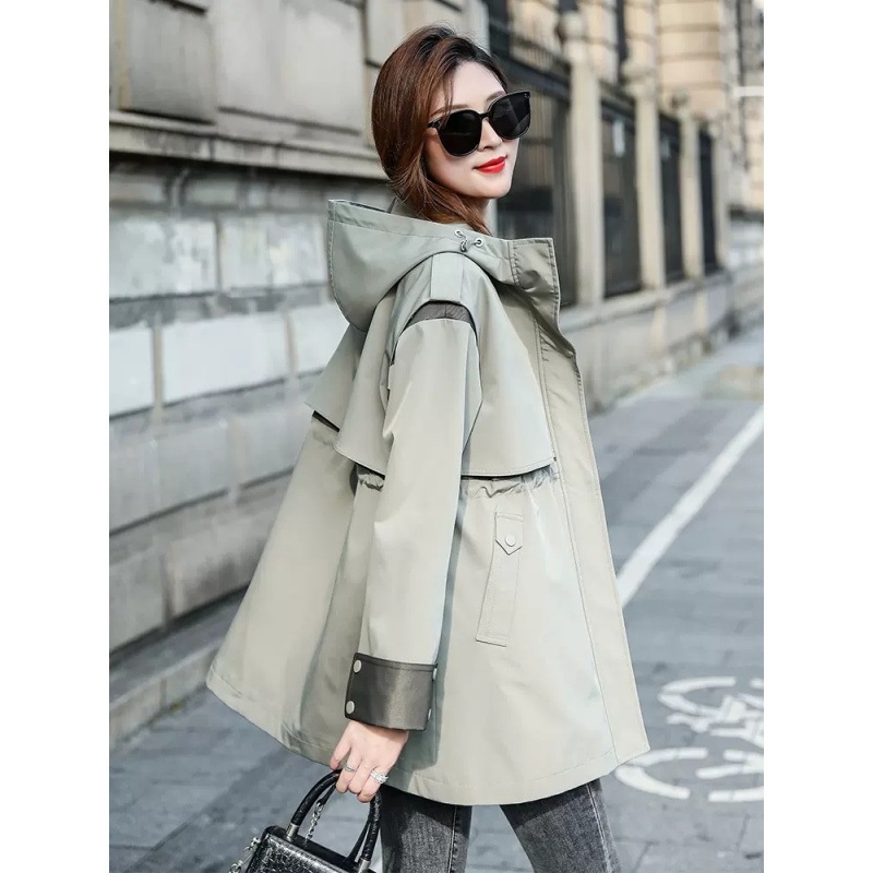 ヨーロッパステーション 2025 春と秋の新韓国ファッションルーズ作業服ウインドブレーカー女性のミッドレングス高品質ショートジャケットトレンディ