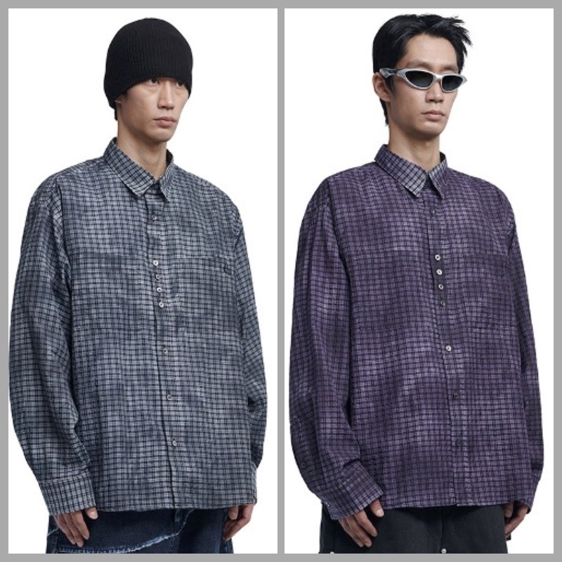 【NOMANUAL】 OVERDYED CHECK SHIRT : 2COLORS