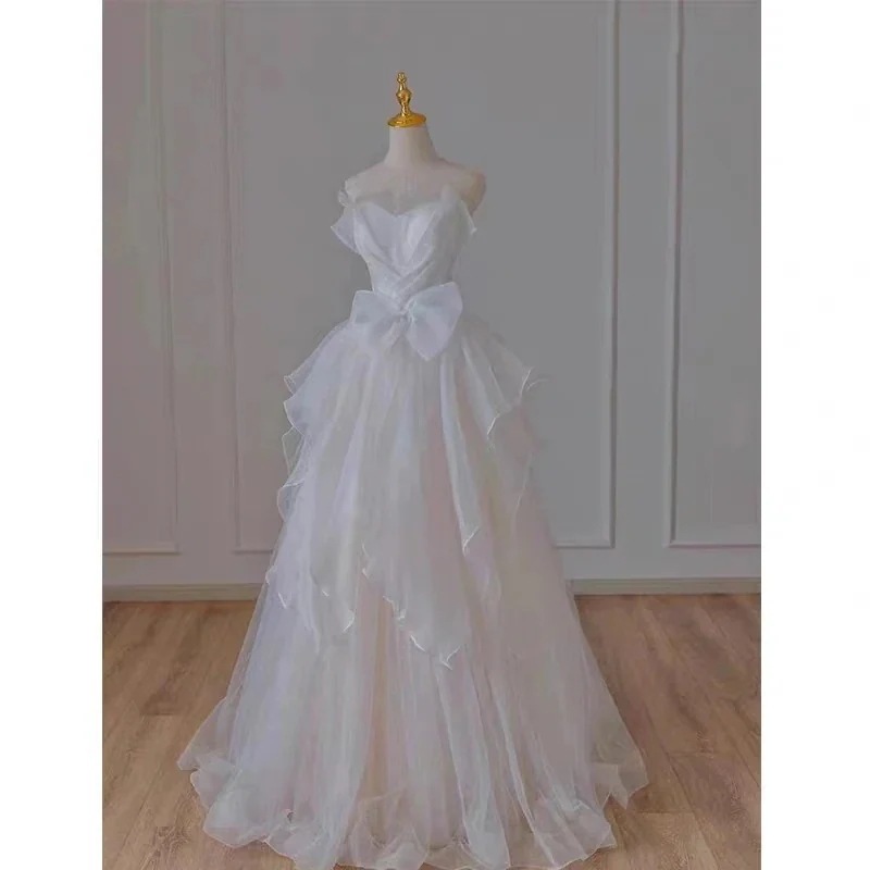 ドレスウエディングドレス白二次会結婚式ドレスパーティードレスエンパイア花嫁豪華なマーメイドドレスフォトウエディングビーチフォト前撮り後撮り披露宴今日は30パーセント