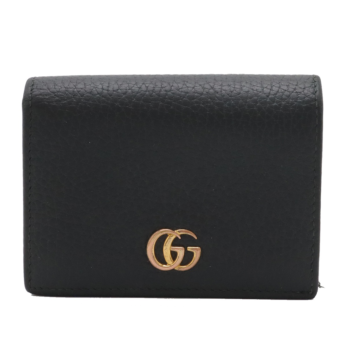 GGマーモント プチマーモント 2つ折財布 二つ折り財布 ミニウォレット レザー ブラック 黒 ゴールド金具 45612 17,850円