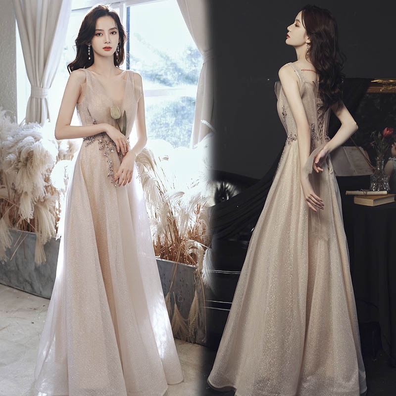 脚長ロングドレス Vネック フォーマル 謝恩会 発表会 スタイルアップ ロングドレス パーティー 演奏会 舞台衣装 結婚式 ウエディング 二次会 演奏会用ドレス Aライン 20代 30代 40代 50