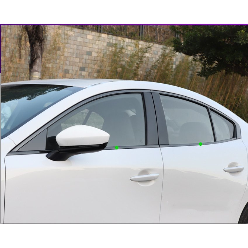 ウィンドウトリム ガーニッシュ マツダ3 MAZDA3 BP系 SEDAN 専用 ウェザーストリップモール　ステンレス　4PCS 二色