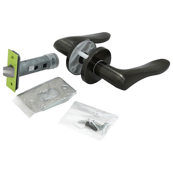 和気産業 SET-302 室内用レバーハンドル 通路の錠 丸座 ブロンズ