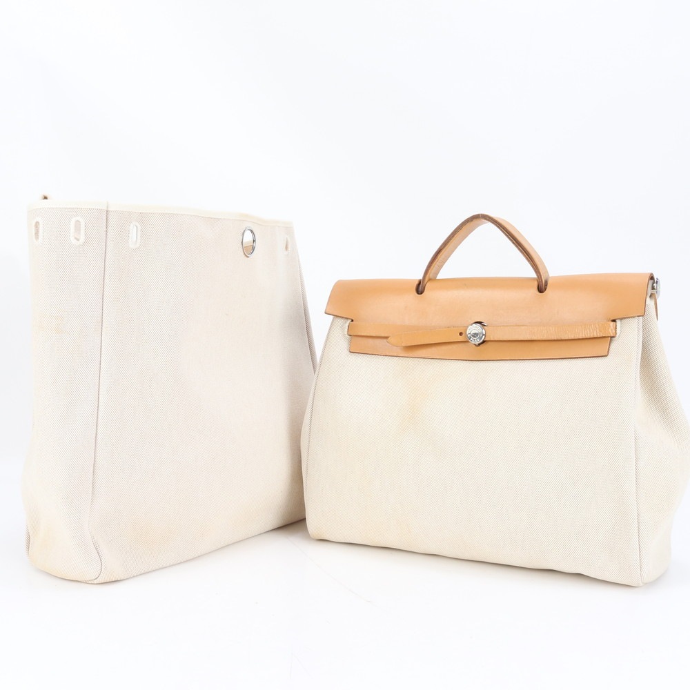 エールバッグ MM G 刻印 レザー×キャンバス 2WAY トート バッグ ショルダー ビジネス 通勤 書類鞄 A4 メンズ EEE CP33-5 中古