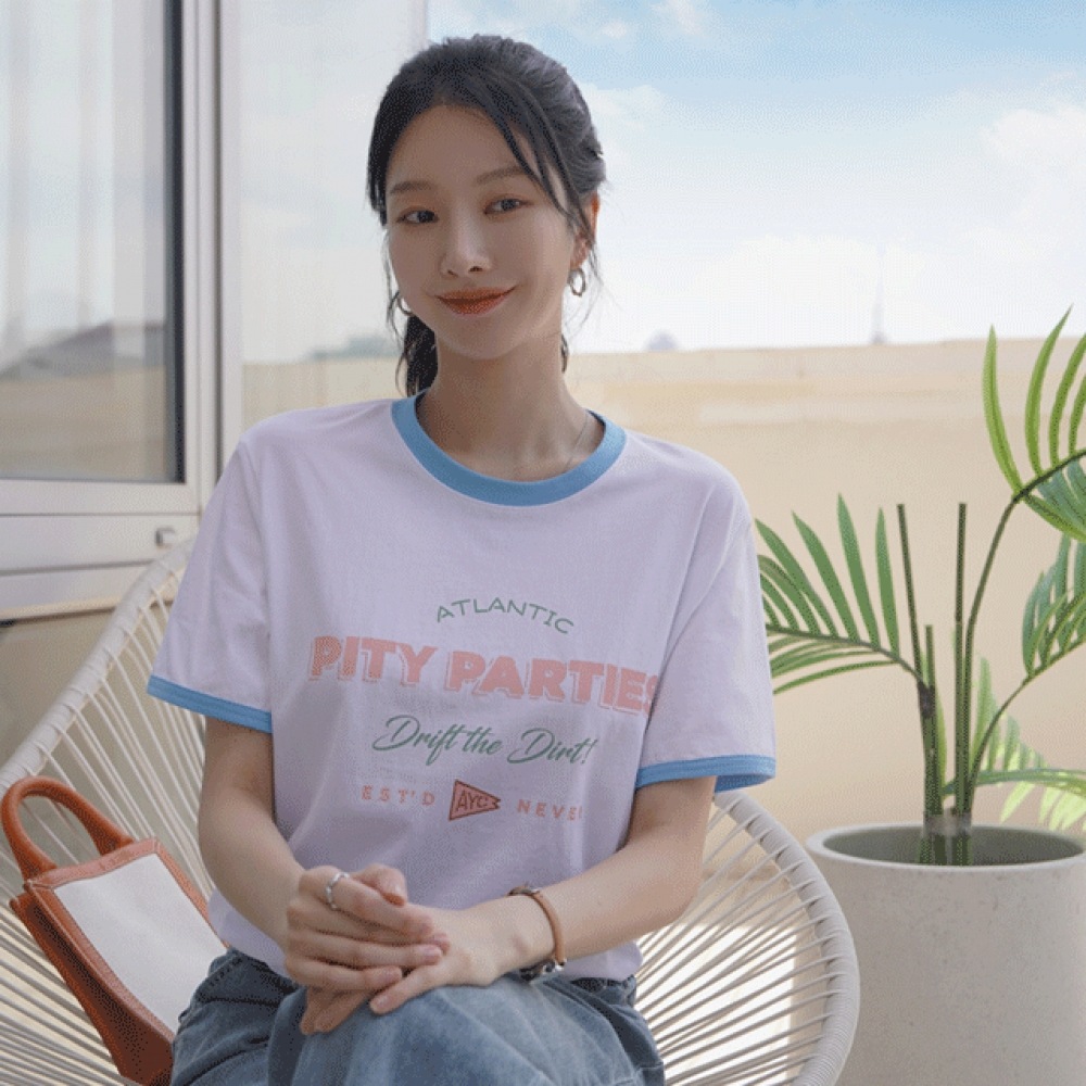 クリックアンドファニー ケビット配色プリントTシャツ