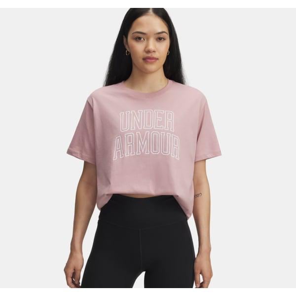 6007883 673 ピンク UA ライバル キャンパス 女性 オーバーサイズ Tシャツ ルーズフィット 半袖