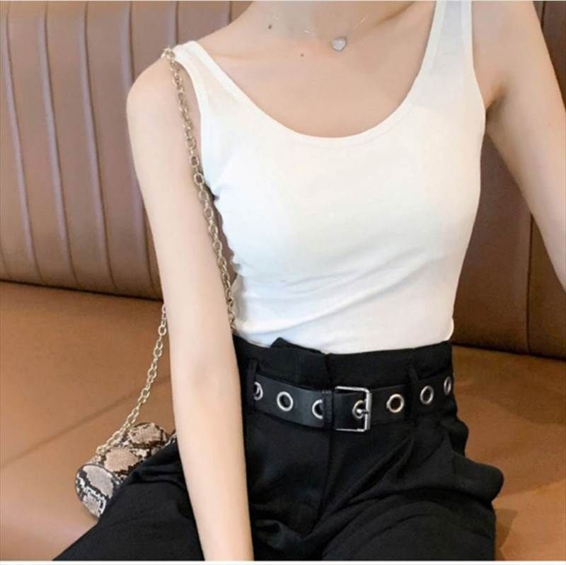 New type追加！20代 カップ付き 白 ワイドショルダーストラップ ラフ スリムフィット 冬 背中開き ワンマイルウェア レイヤード バックスリット 夏 タンクトップ おしゃれ スポーツ レディ