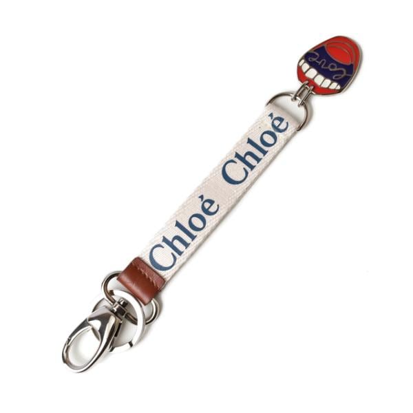 キーリング/バッグチャーム Chloe マウスモチーフ LOVE　ナチュラル/シルバー