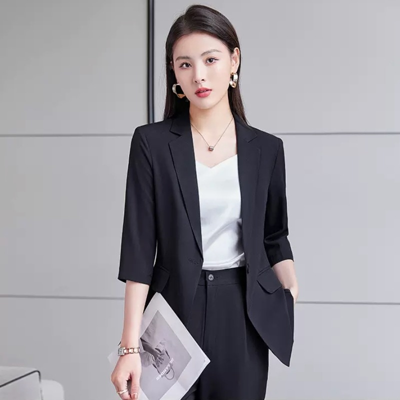 スーツ アウター ジャケット 上着 トップス レギュラー丈 七分袖 薄手 かわいい 可愛い きれいめ シンプル 上品 おしゃれ お洒落 かっこいい 可愛い 女子 マニッシュ クール