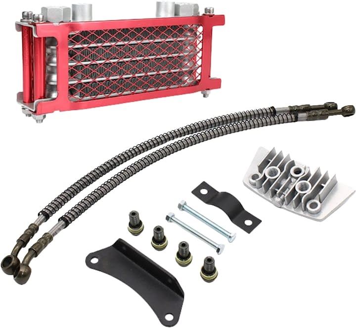 モンキー ゴリラ カブ ダックス オイルクーラー 4段タイプ ラジエーター シャリー バギー バイク( レッド)