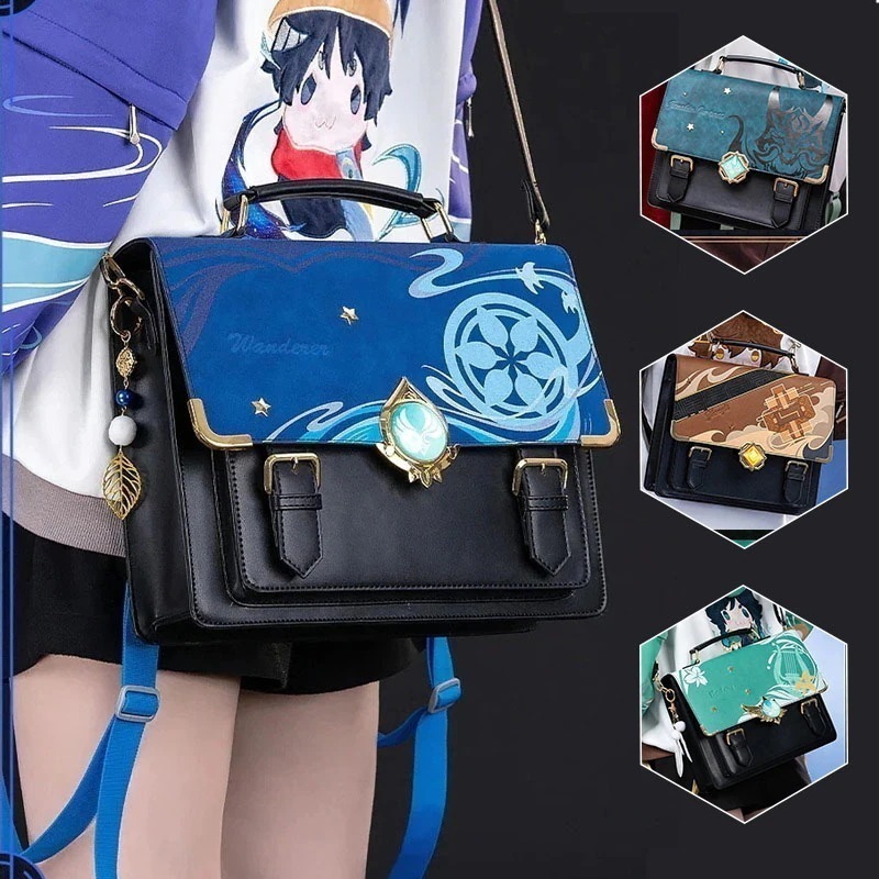 和服コスチュームコスチュームティナリ 原神 フリーナ 四風楽団 ウェンティ」ショルダーバッグ / バックパック 「魈 痛バッグ 放浪者 楓原万葉 革 クレー 2way Genshin / 上