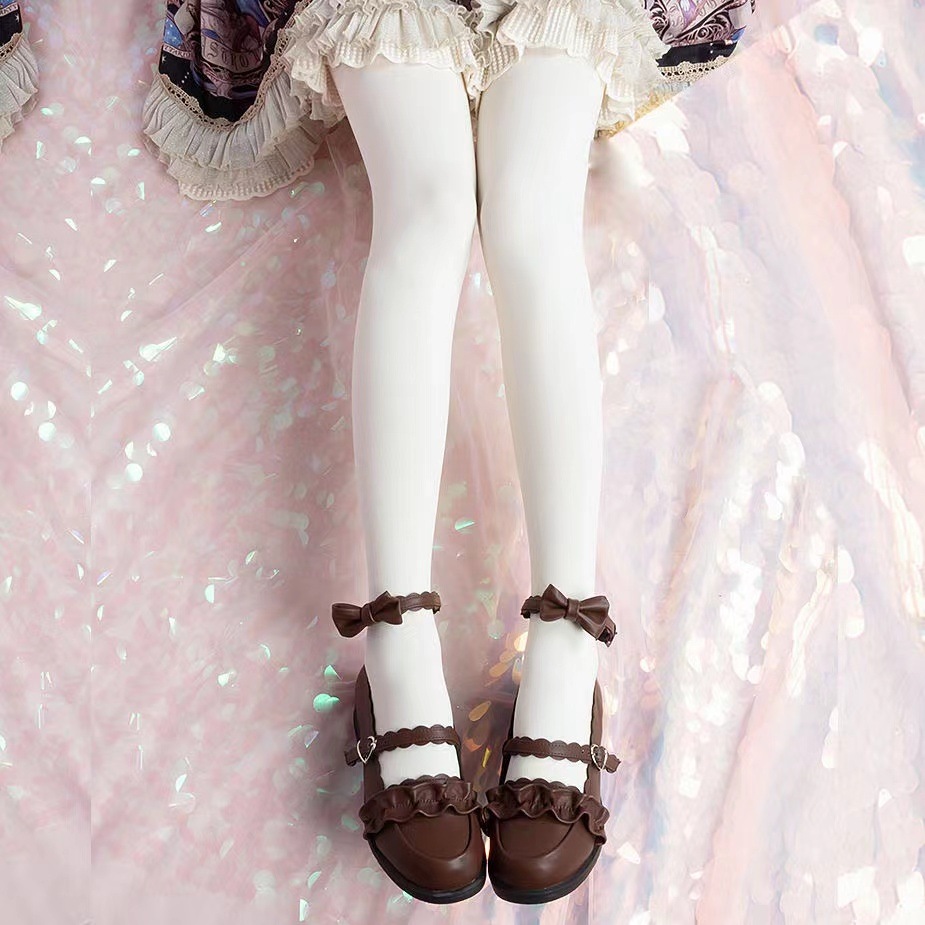 日系软妹秋冬Lolita连裤袜女光腿神器学生加绒打底裤美少女过膝袜
