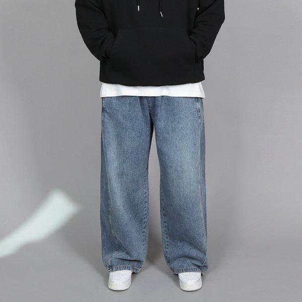 WKD メンズ スイッチ フィット レイジー トラック デニム パンツ