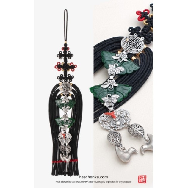 ブラックKorean traditional ornaments worn by women オキナビとオシドリのペア