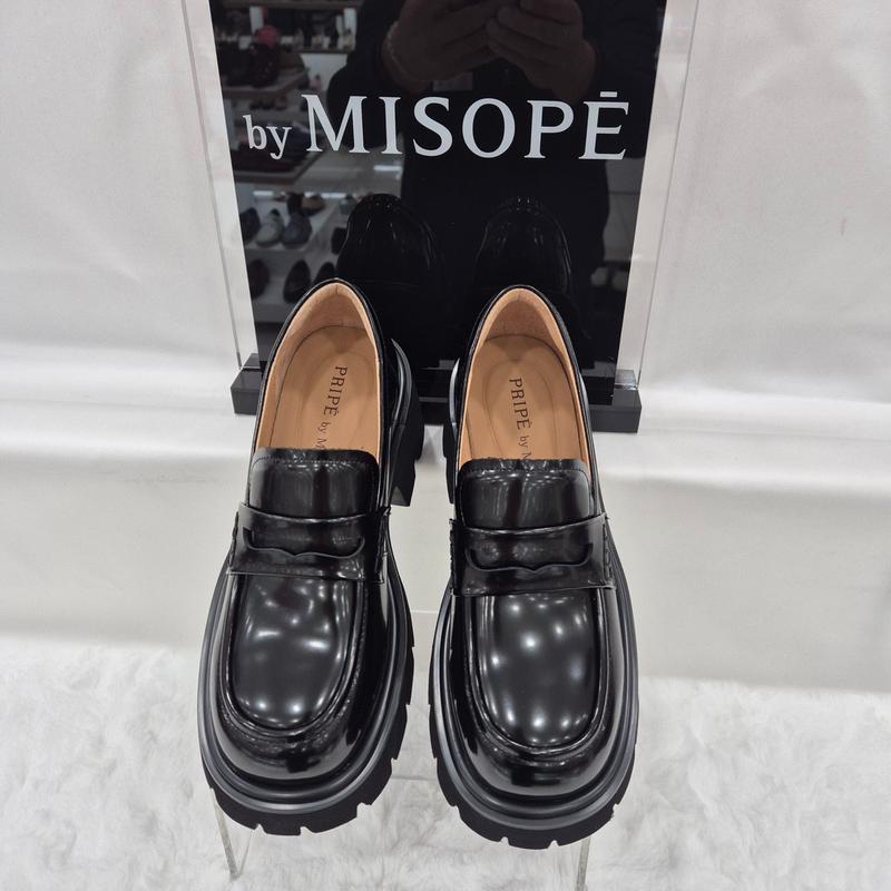 By 女性 チャンキーソール ペニーローファー 112HT419SS014 BLACK 2 JJ