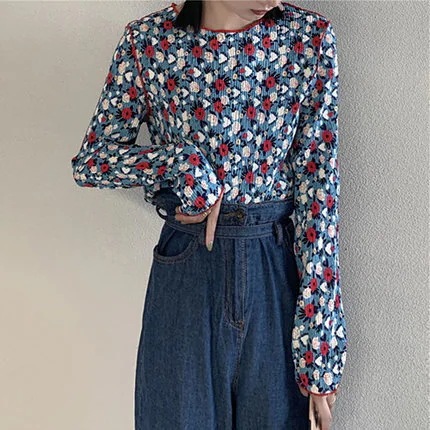花柄トップス トップス カットソー 袖あり 長袖 ラウンドネック 綿 ポリエステル かわいい 大人可愛い きれいめ シンプル カジュアル 大人 上品 おしゃれ お洒落 レトロ 大人可愛い 大人女子 5,793円