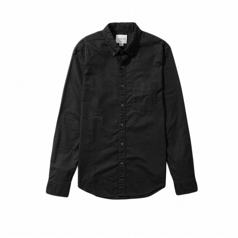 メンズ フィット 長袖 オックスフォード シャツ ブラック 5,571円