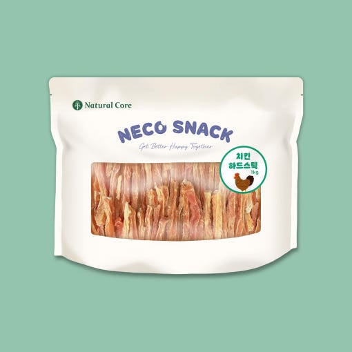 【韓国公式】 ナチュラルコア 天然おやつ ネコスナック チキンハードスティック 1kg 1個 大容量