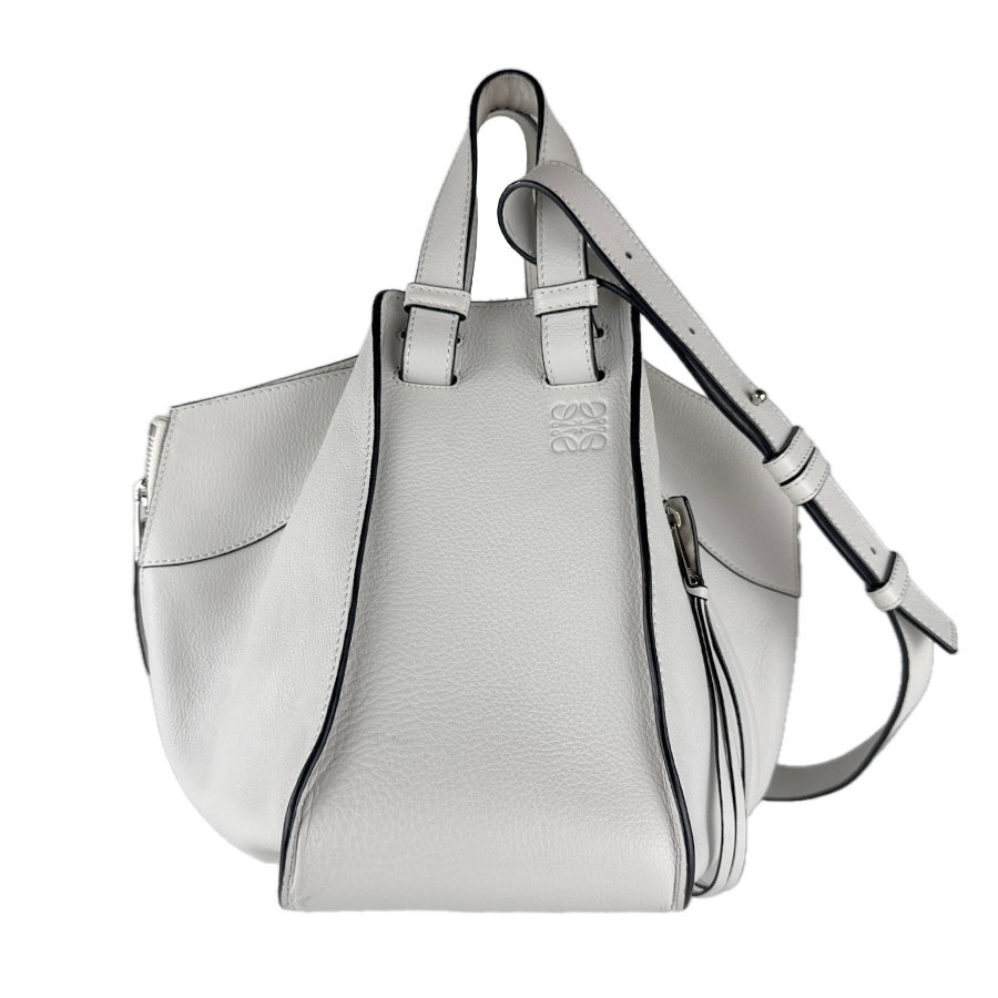 ロエベ LOEWE ショルダーバッグ ハンドバッグ ハンモック レザー ホワイト レディース z8991