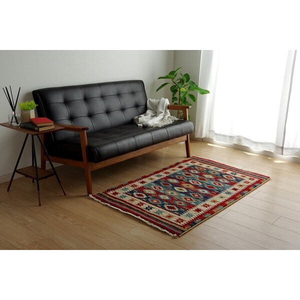 1321110240101 プルメリア RE 80×130 レッド ウィルトン織りラグ メーカー直送