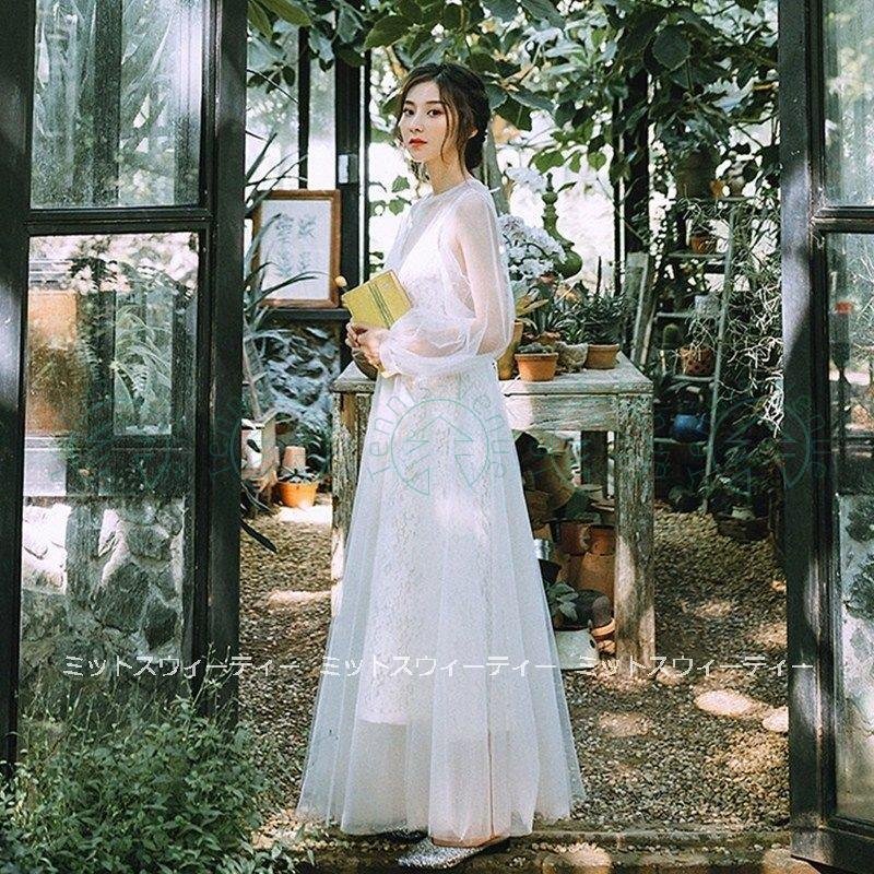 ウェディングドレス 二次会 リゾートドレス 結婚式 ブライダル 長袖 前撮り 海外挙式 花嫁 パーテ