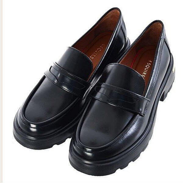 [] 女性 チャンキー ペニー ローファー 4CM(EQDSHL714BK) (P003733502)