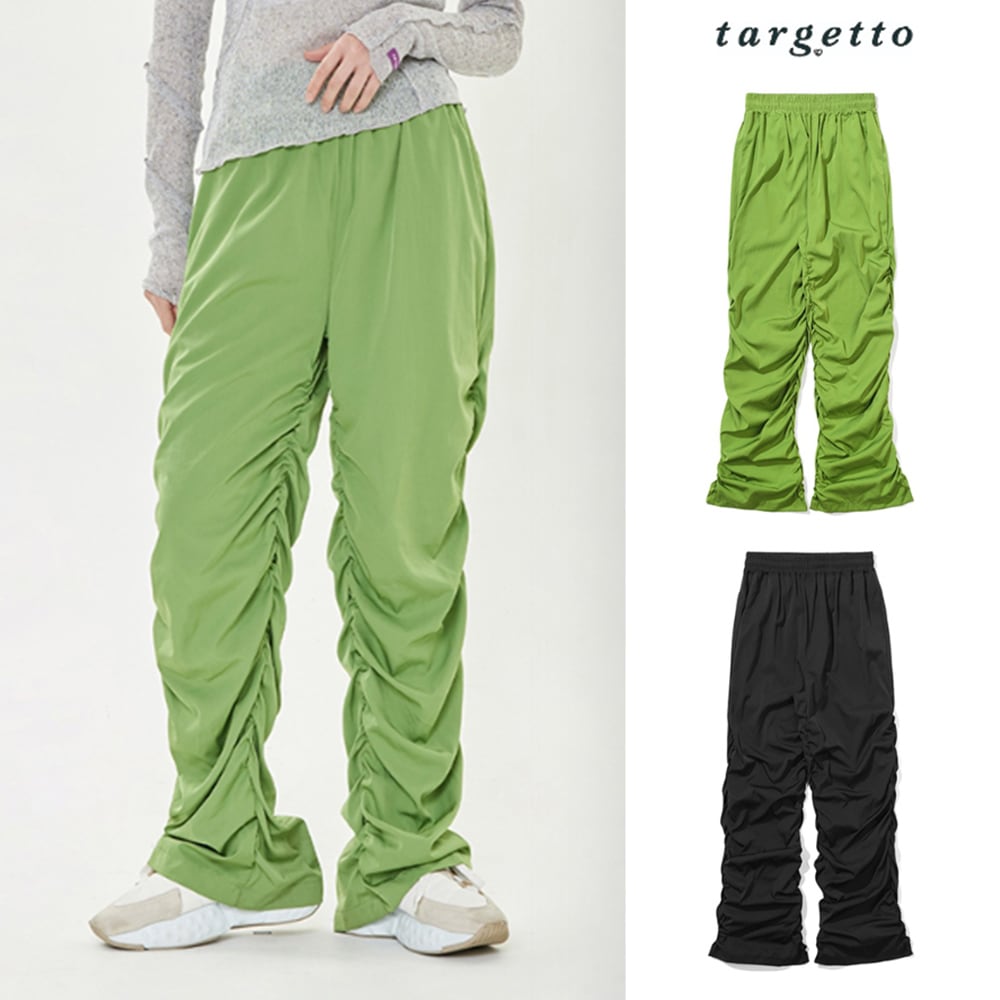 [TARGETTO] SHIRRING NYLON PANTS