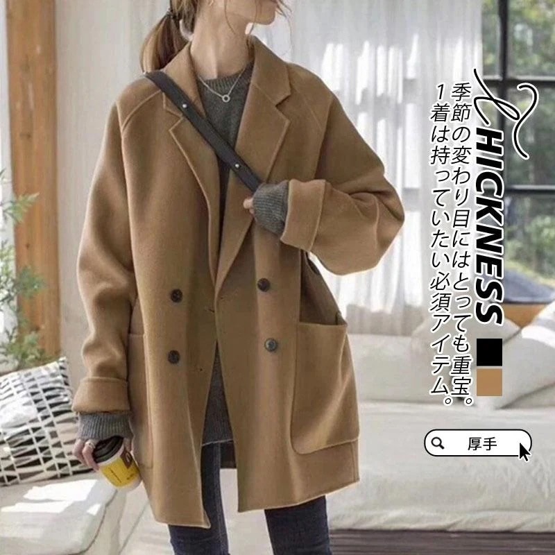 人気品超目玉チェスターコートレディース冬服ラシャコートマウンテンパーカージャケット折襟ボタンダウンパーカーカジュアル秋服春秋ゆったり